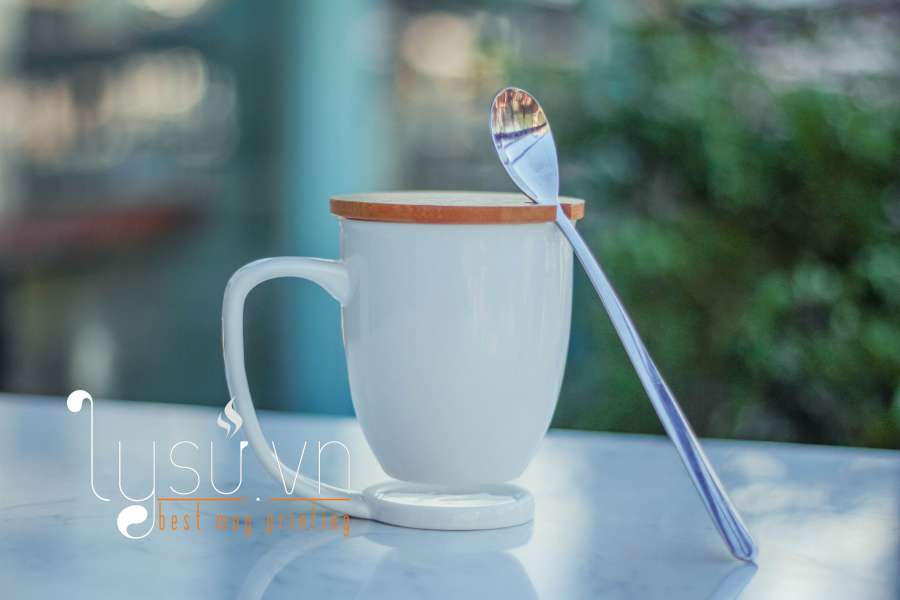 Ly cốc - Ly sứ Vinaly - Ly sứ trắng In hình, in logo làm quà tặng dễ thương