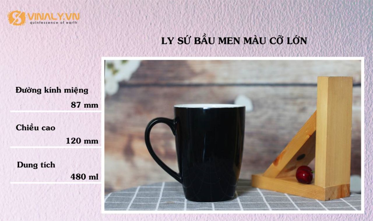 Ly sứ men màu cỡ lớn tại Vinaly
