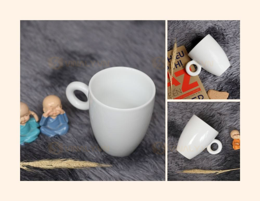 LY GỐM SỨ TRẮNG BẦU QUAI TRÒN - CHIẾT KHẤU SỐ LƯỢNG LỚN LY GOM SU TRANG BAU QUAI TRON CHIET KHAU SO LUONG LON 11 of 13