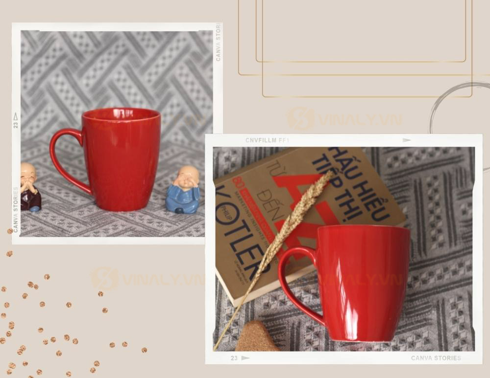 LY SỨ QUÀ TẶNG GIÁ RẺ - LY SỨ BẦU MEN MÀU CỠ VỪA