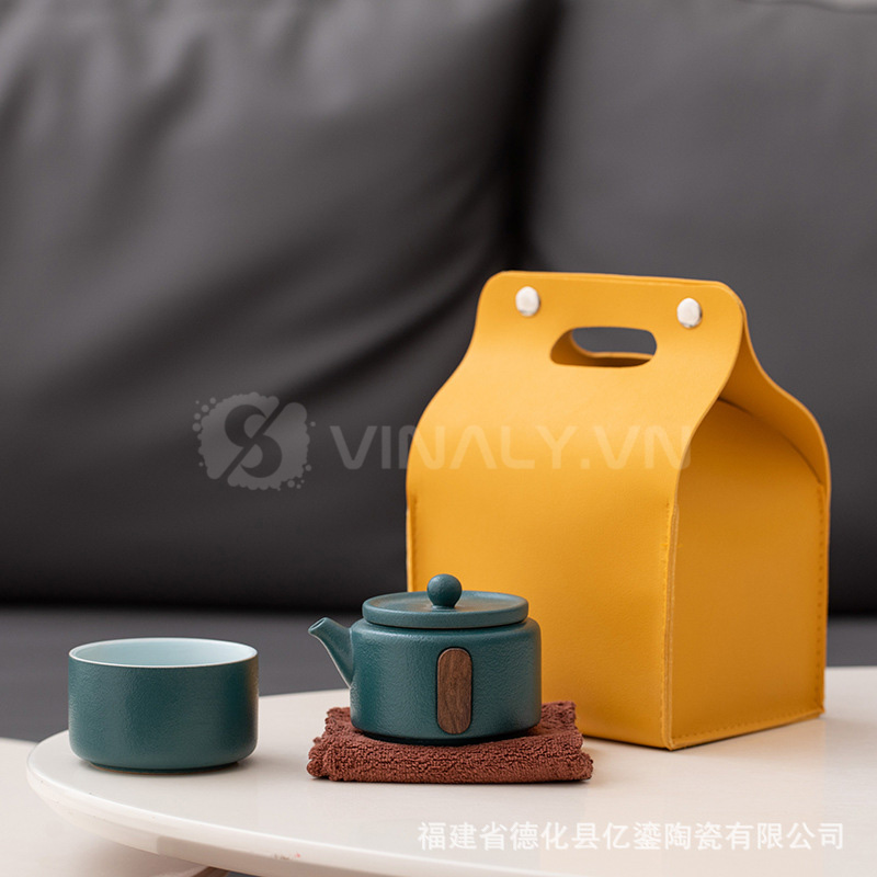 vINALY - BỘ TRÀ DU LỊCH MINI XẾP CHỒNG SIÊU NHỎ GỌ VINALY.VN bo coc loc tra du lich co tui quai xach mau vang 6