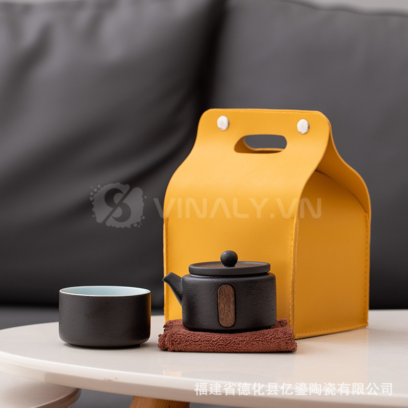 vINALY - BỘ TRÀ DU LỊCH MINI XẾP CHỒNG SIÊU NHỎ GỌ VINALY.VN bo coc loc tra du lich co tui quai xach mau vang 7