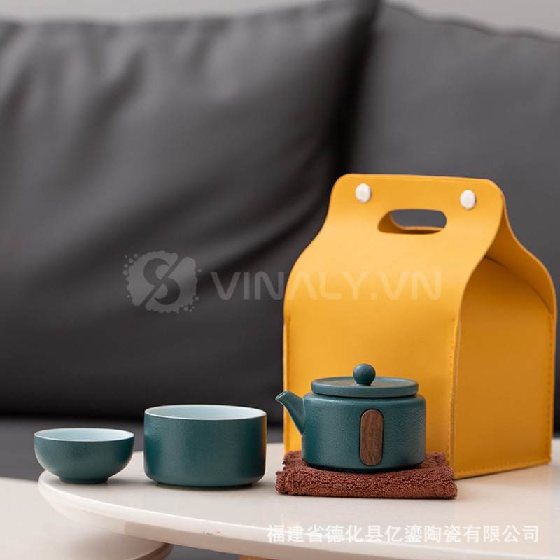 vINALY - BỘ TRÀ DU LỊCH MINI XẾP CHỒNG SIÊU NHỎ GỌ VINALY.VN bo coc loc tra du lich co tui quai xach mau vang 8