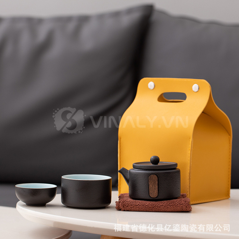 vINALY - BỘ TRÀ DU LỊCH MINI XẾP CHỒNG SIÊU NHỎ GỌ VINALY.VN bo coc loc tra du lich co tui quai xach mau vang 9