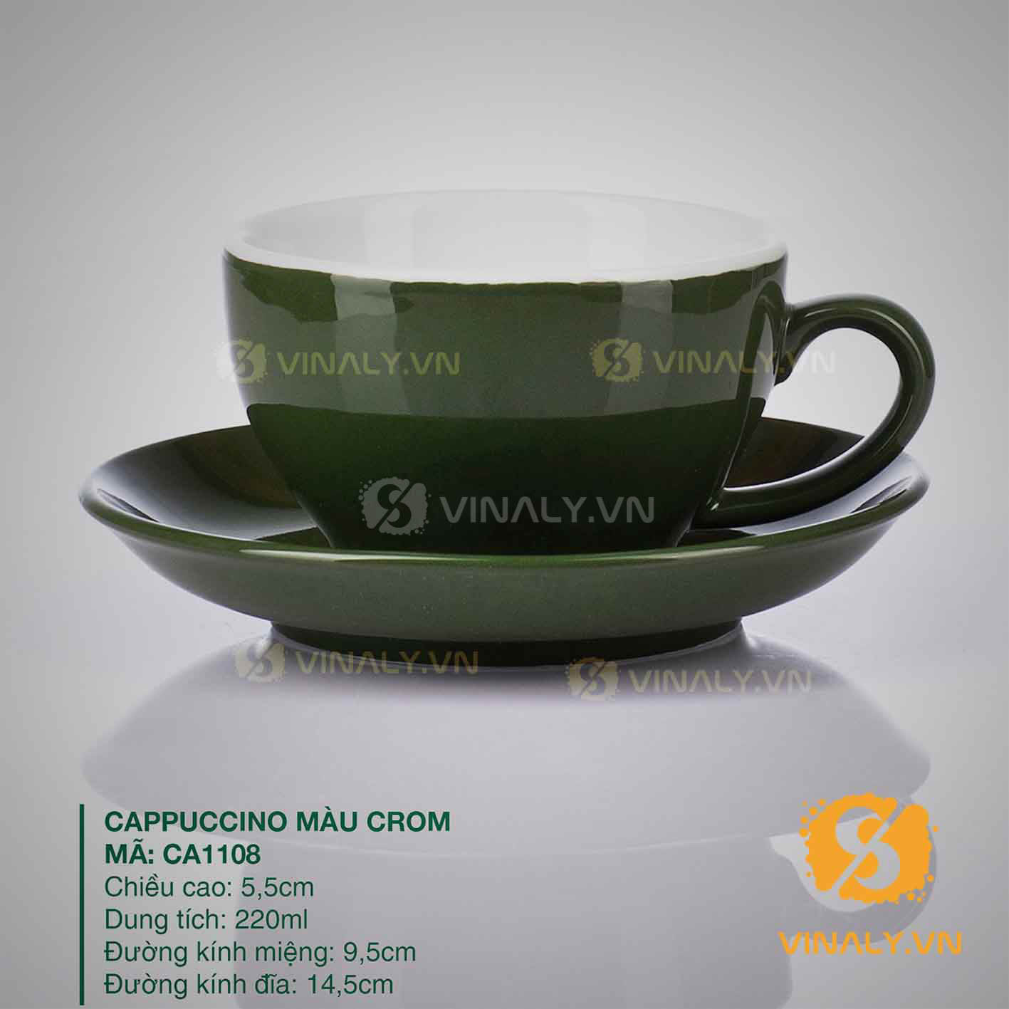 LY SỨ PHA MÁY CAPUCCINO NHIỀU MÀU SẮC vinaly.vn ly su vinaly ly su cafe pha may Capuccino nhieu mau sac 5