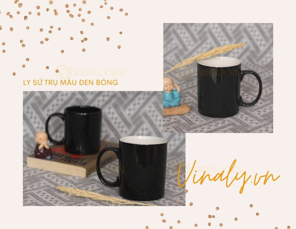 Ly Sứ Màu Đen Bóng In Logo - Quà tặng in logo màu đen sang trọng Ly Sứ Màu Đen Bóng In Logo - Quà tặng in logo màu đen sang trọng